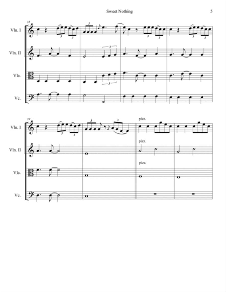 Sweet Nothing String Quartet scores gallery preview page 6