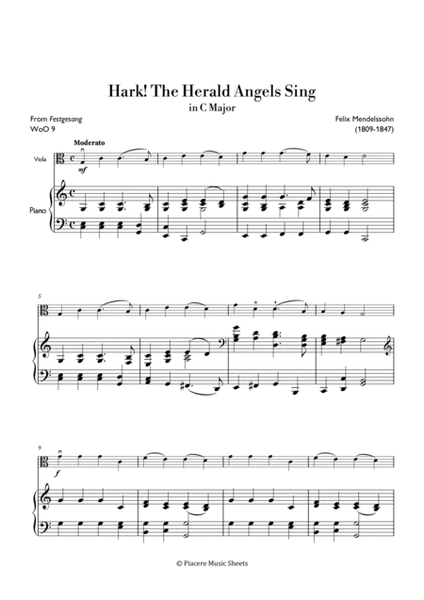 Mendelssohn - Hark! The Herald Angels Sing in C Major - Easy image number null