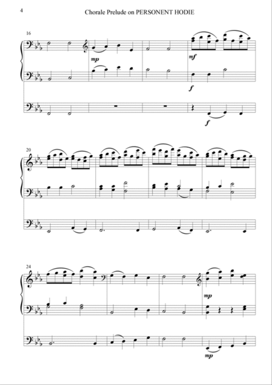 Chorale Prelude on Personent Hodie - Organ Organ Solo scores gallery preview page 4