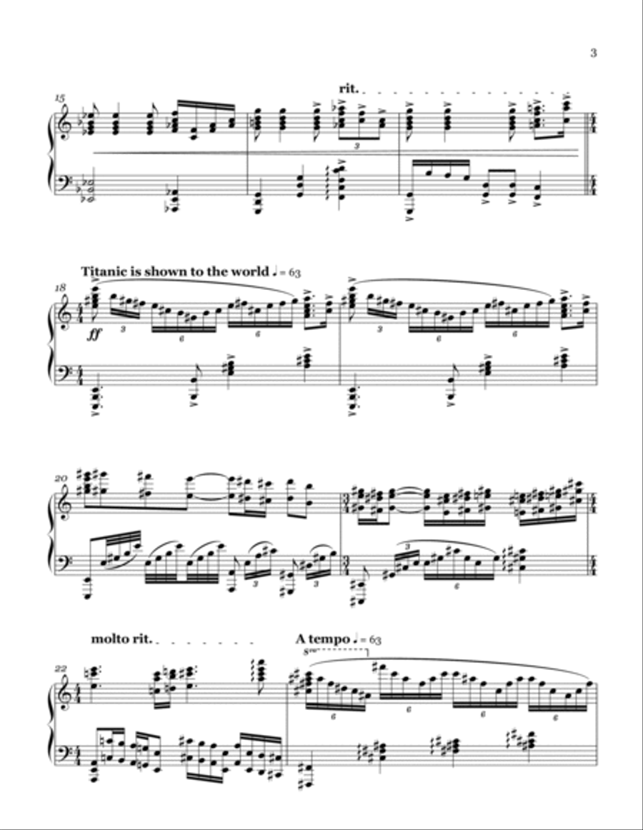 Piano Sonata No 2 (Titanic) Piano Solo scores gallery preview page 3