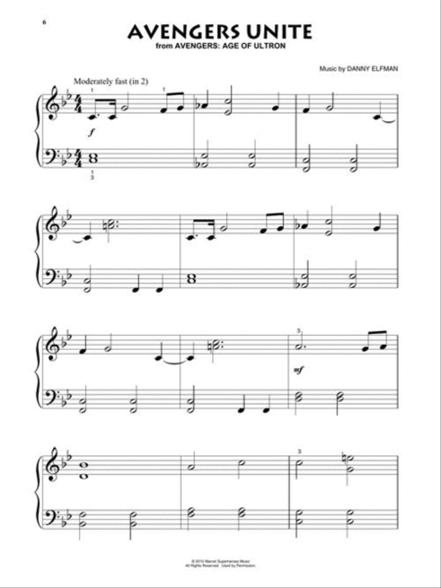 Superhero Themes Piano Solo scores gallery preview page 5
