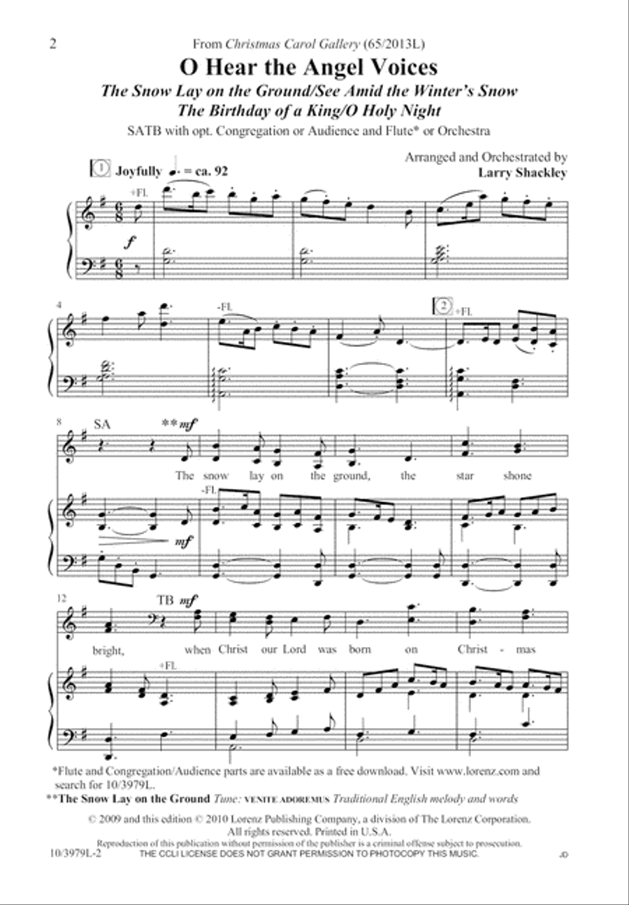 O Hear the Angel Voices 4-Part scores gallery preview page 2