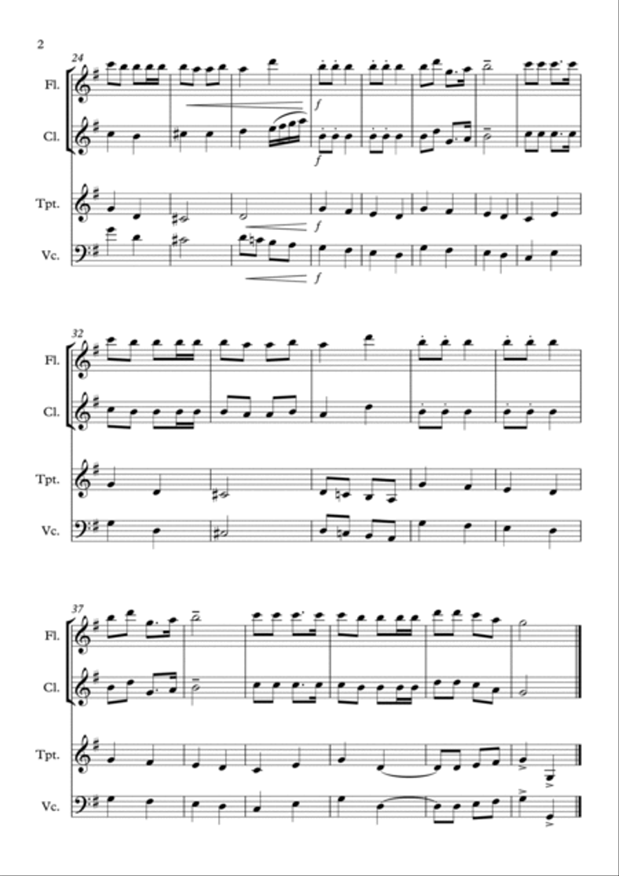 Jingle bells - quartet Jingle bells - quartet Clarinet scores gallery preview page 2