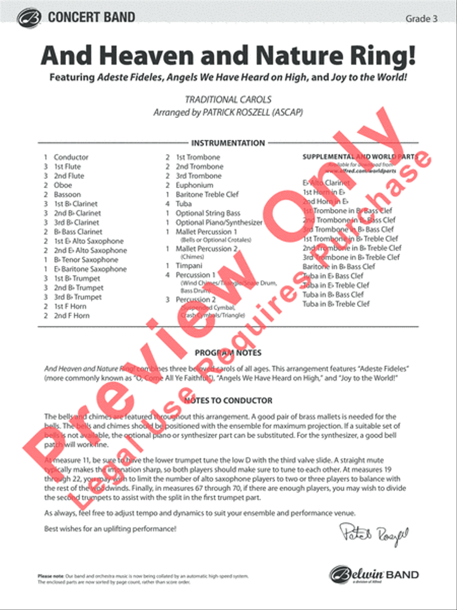 And Heaven and Nature Ring! Concert Band scores gallery preview page 2