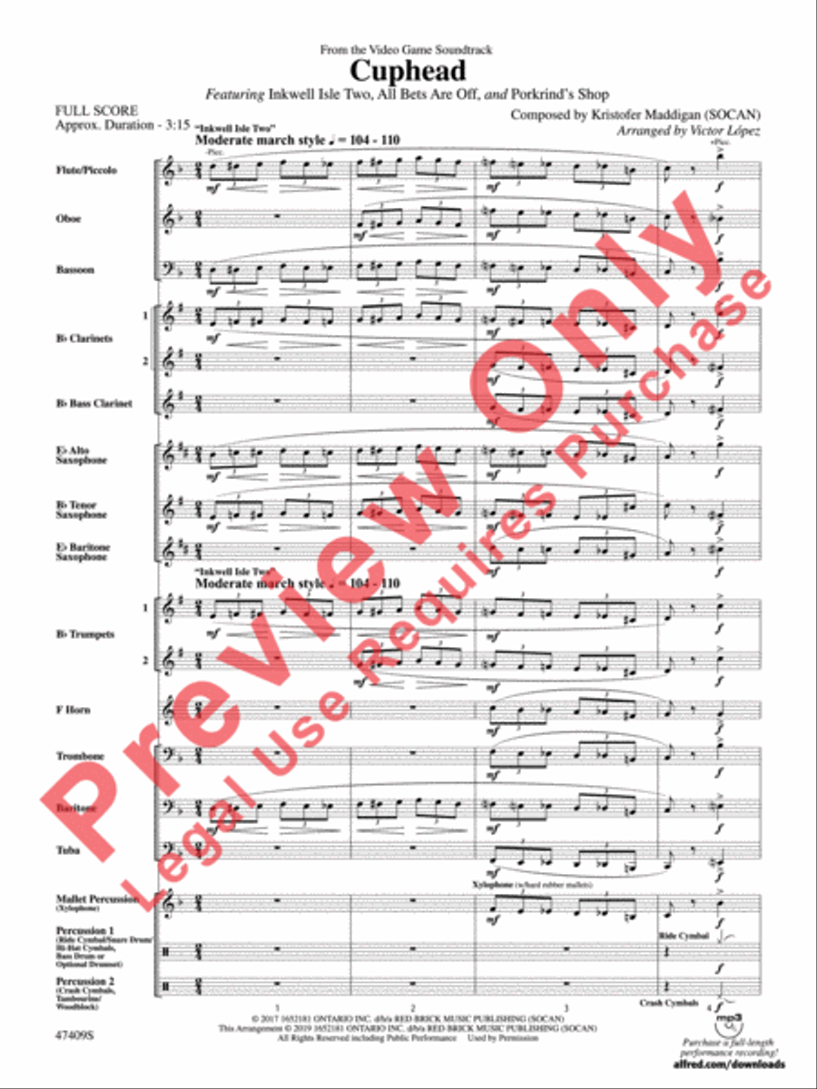 Cuphead Concert Band scores gallery preview page 4