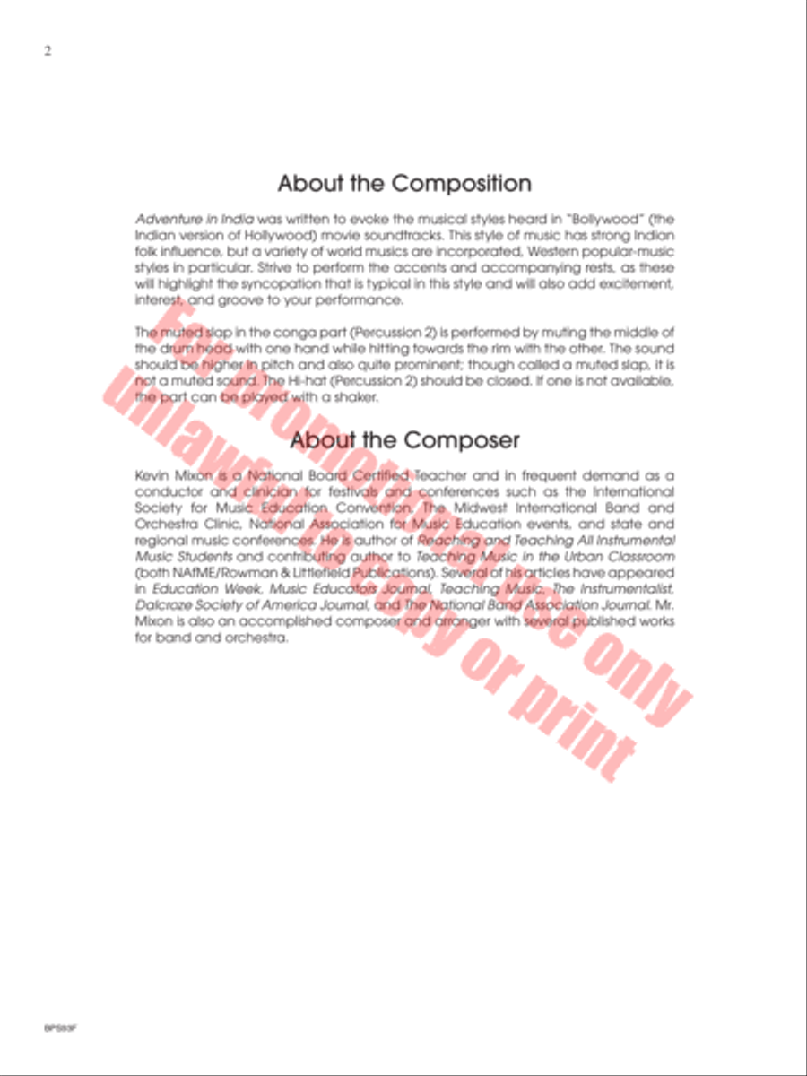 Adventure in India Concert Band scores gallery preview page 3