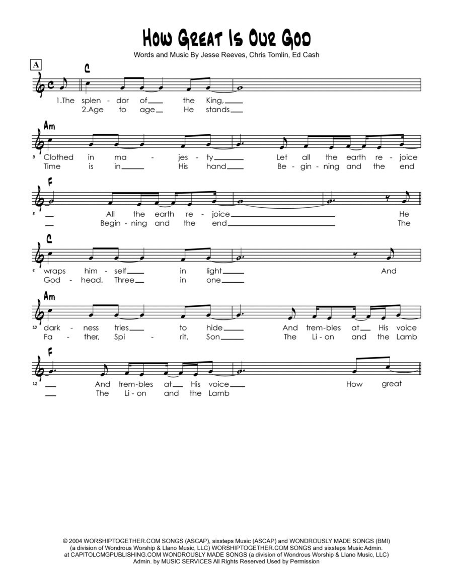 How Great Is Our God How Great Is Our God Easy Piano scores gallery preview page 1