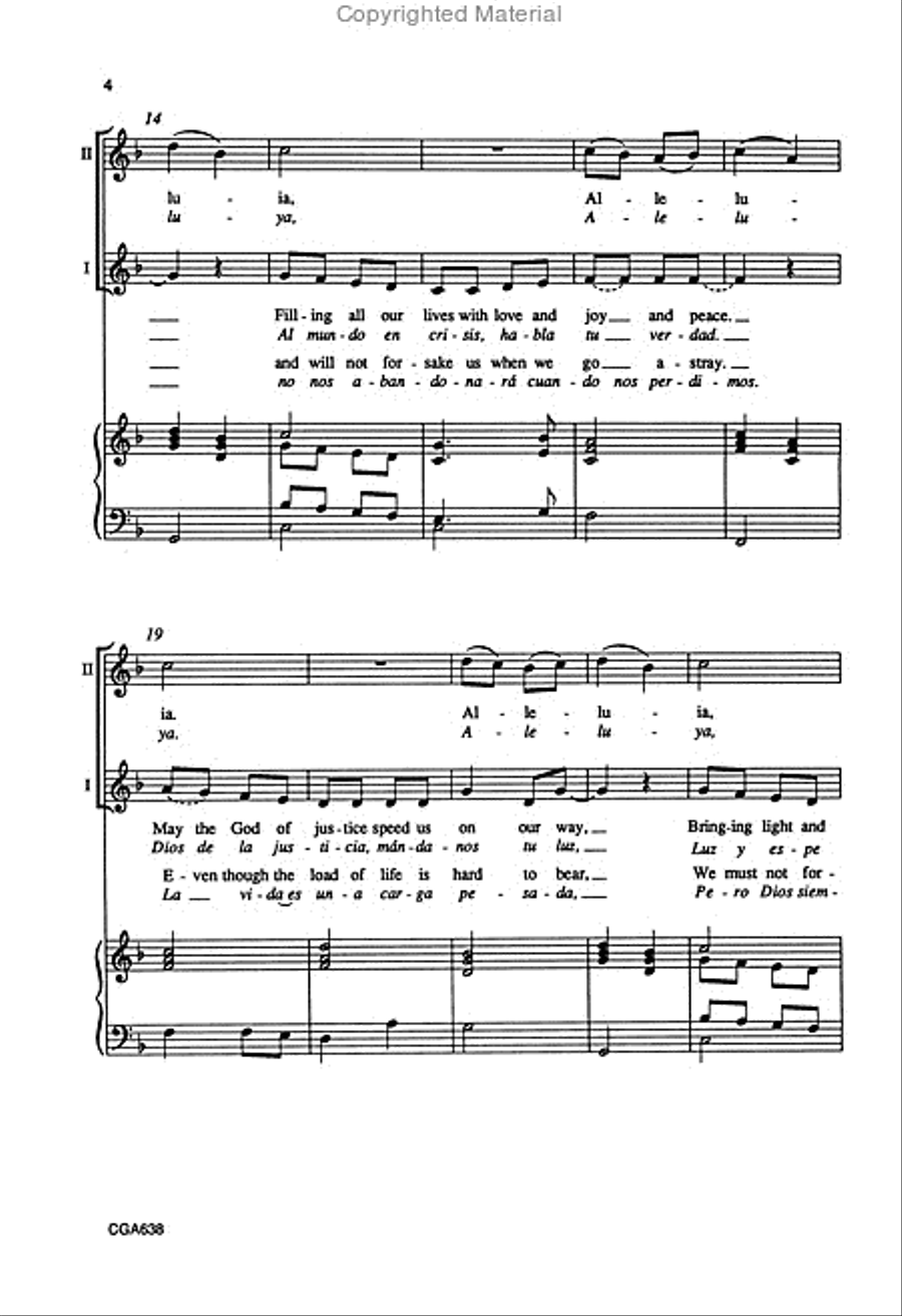 Song of Hope Canto de Esperanza Unison Choir scores gallery preview page 4