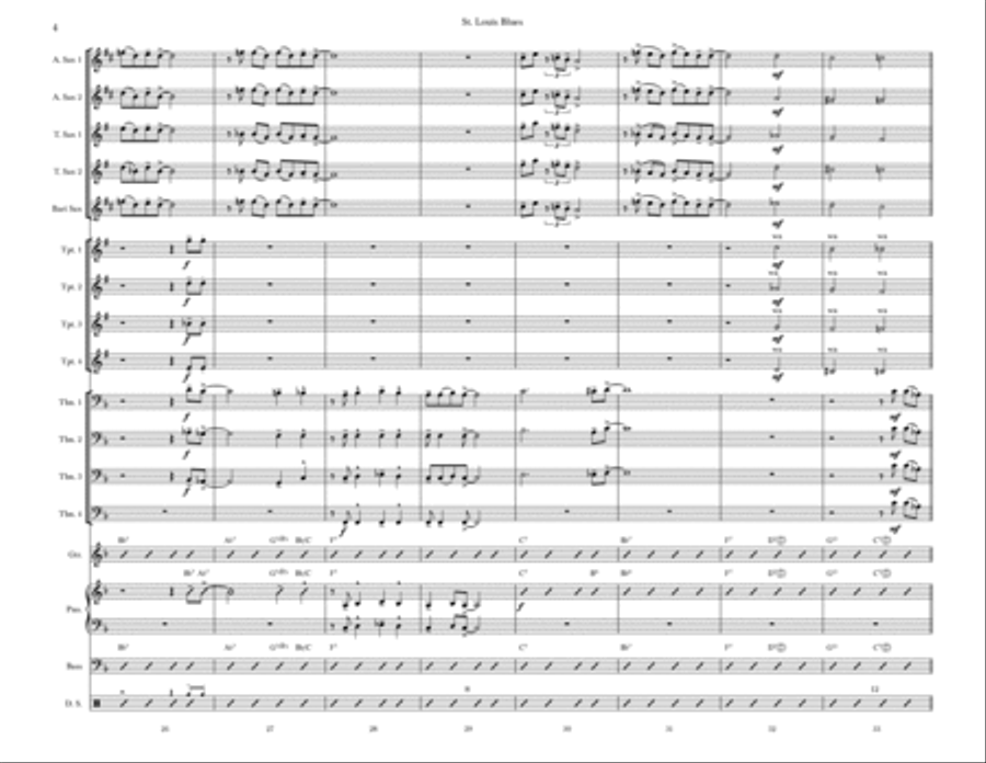 St. Louis Blues (Score & Parts) Jazz Ensemble scores gallery preview page 6