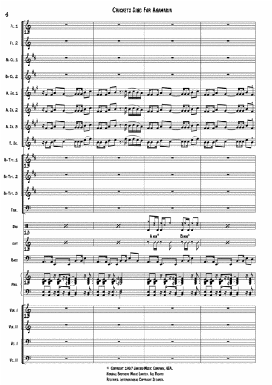 Crickets Sing For Anamaria Large Ensemble scores gallery preview page 5