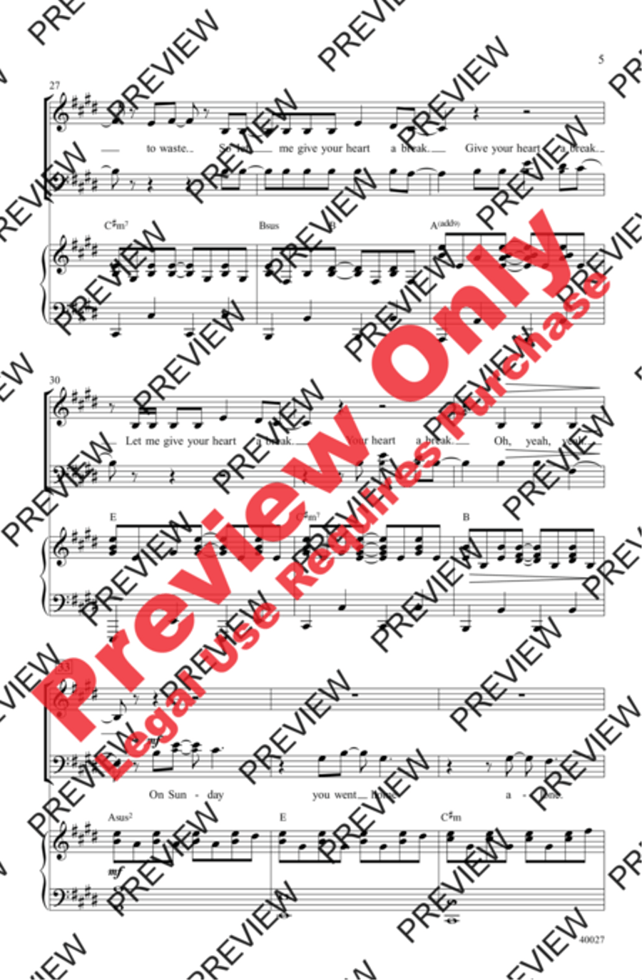 Give Your Heart a Break 3-Part scores gallery preview page 5