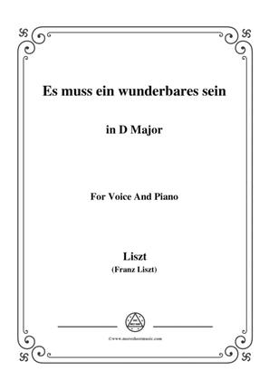 Book cover for Liszt-Es muss ein wunderbares sein in D Major,for Voice and Piano