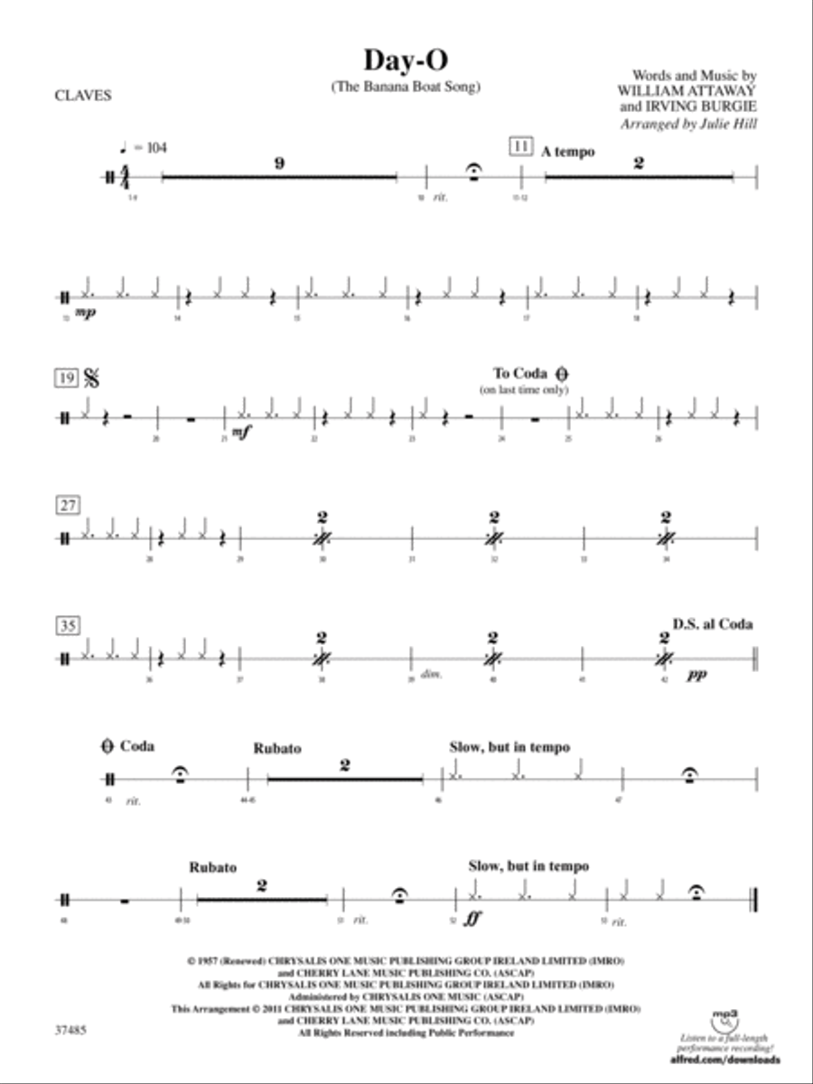 Day-O (The Banana Boat Song): 7th Percussion Percussion scores gallery preview page 1