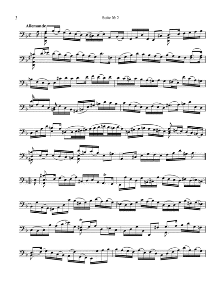 Suite No. 2, BWV 1008 for cello solo (urtext edition)