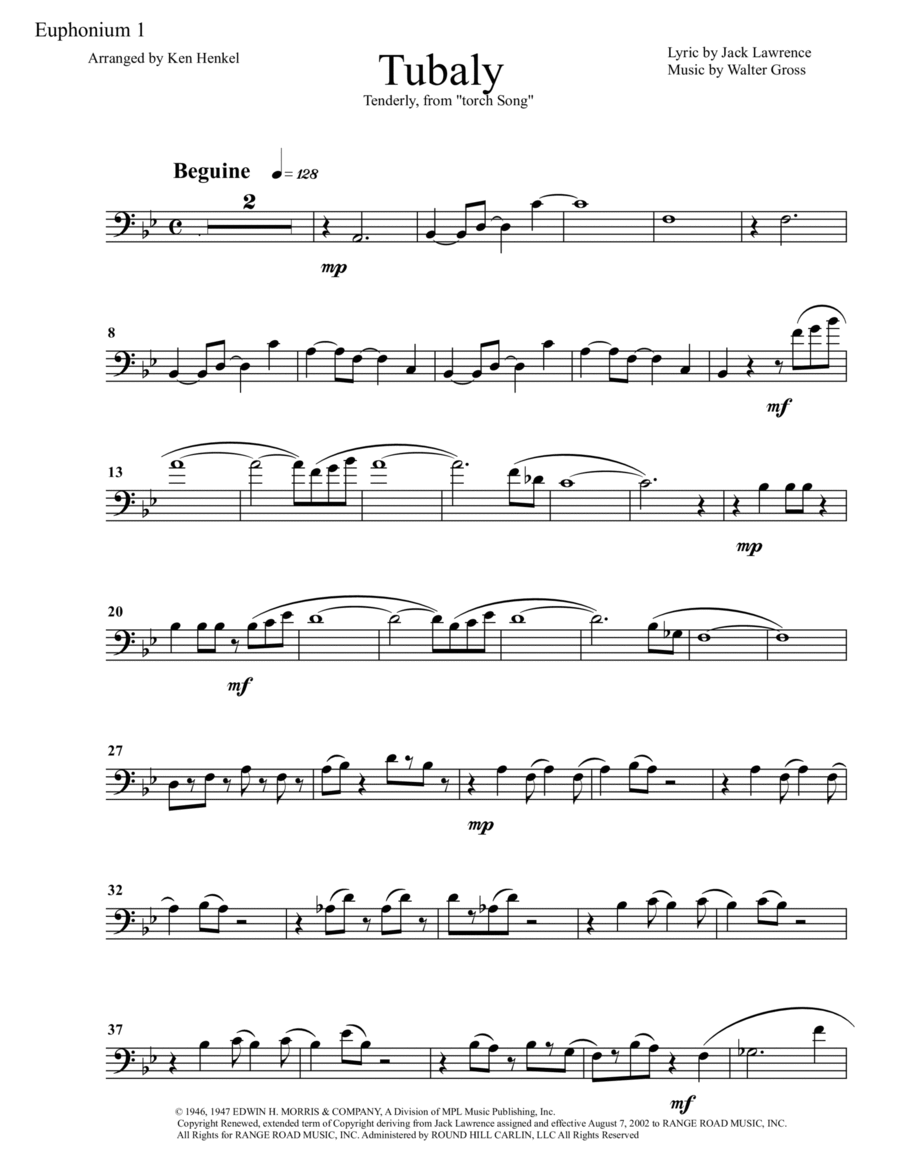 Tenderly Brass Quartet scores gallery preview page 1