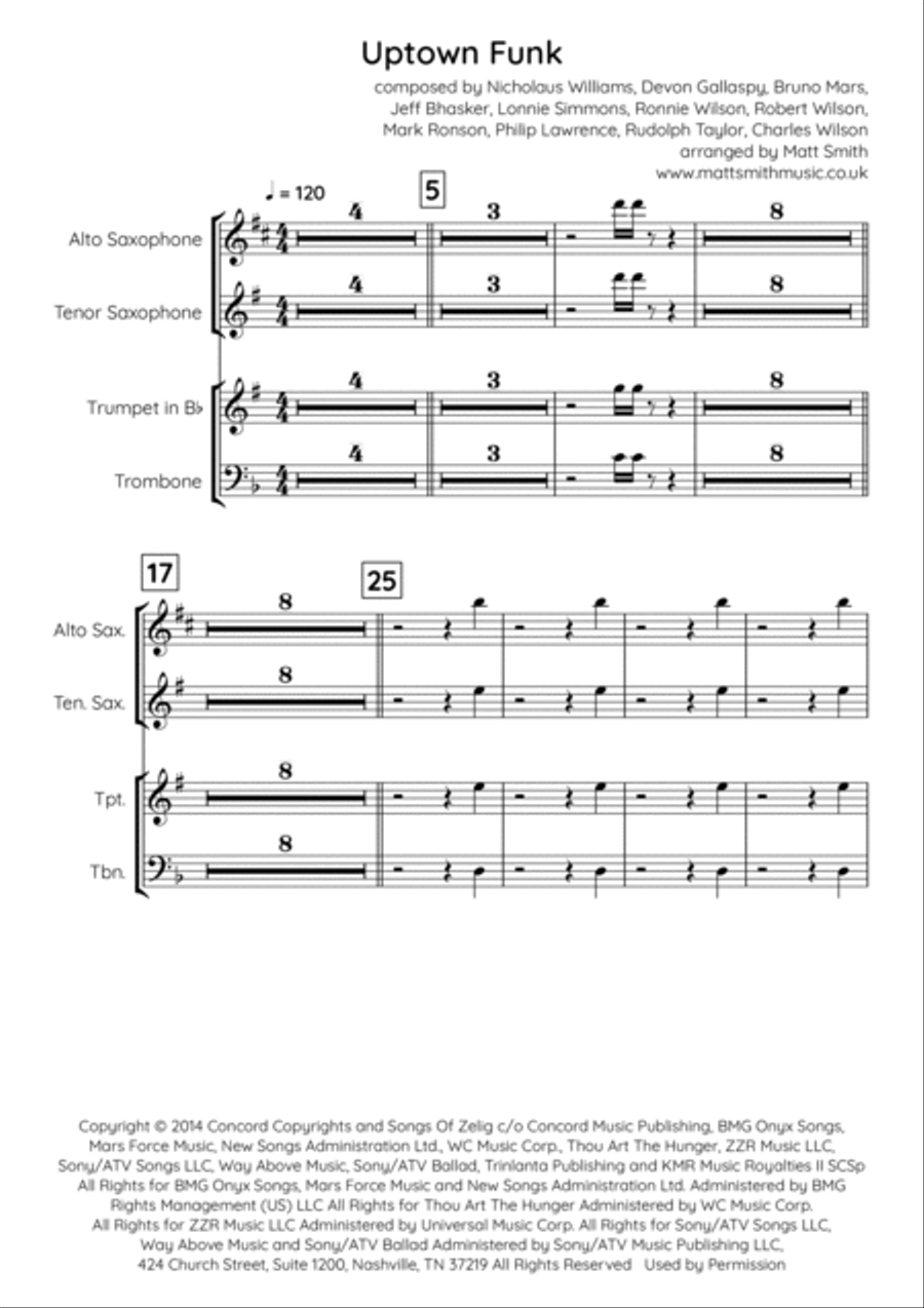 Uptown Funk Voice scores gallery preview page 3