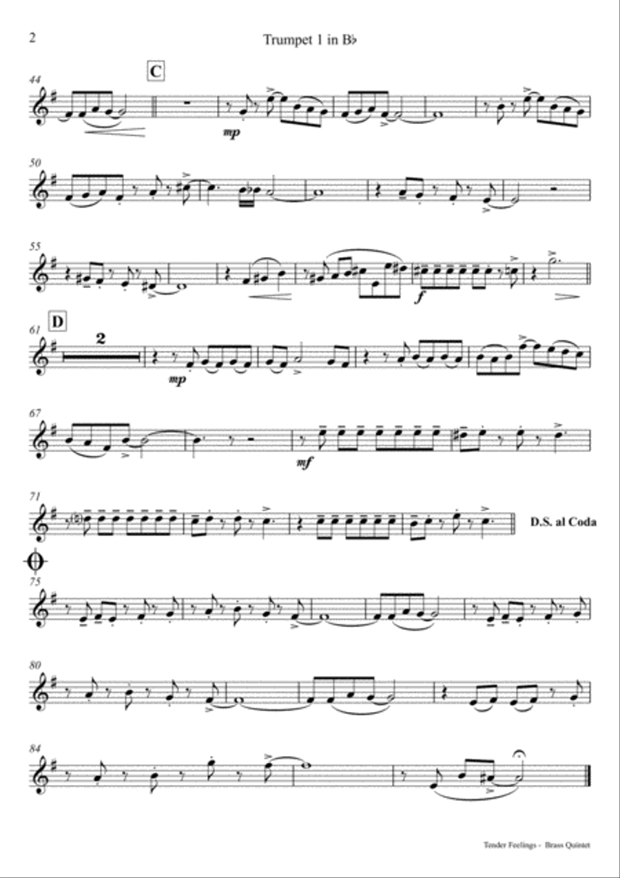 Tender feelings – Bossa Nova - Brass Quintet Brass Quintet scores gallery preview page 5