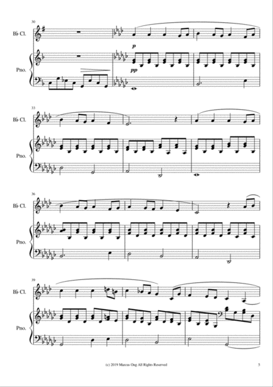 Anticipation - for Clarinet and Piano (easy) Clarinet Solo scores gallery preview page 5