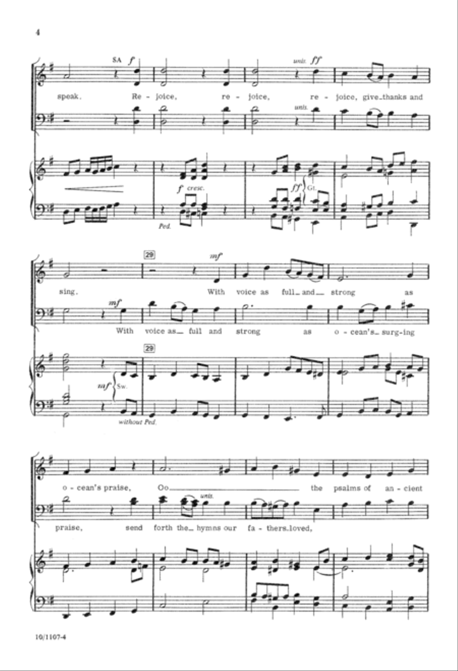 Rejoice, Ye Pure in Heart 4-Part scores gallery preview page 4