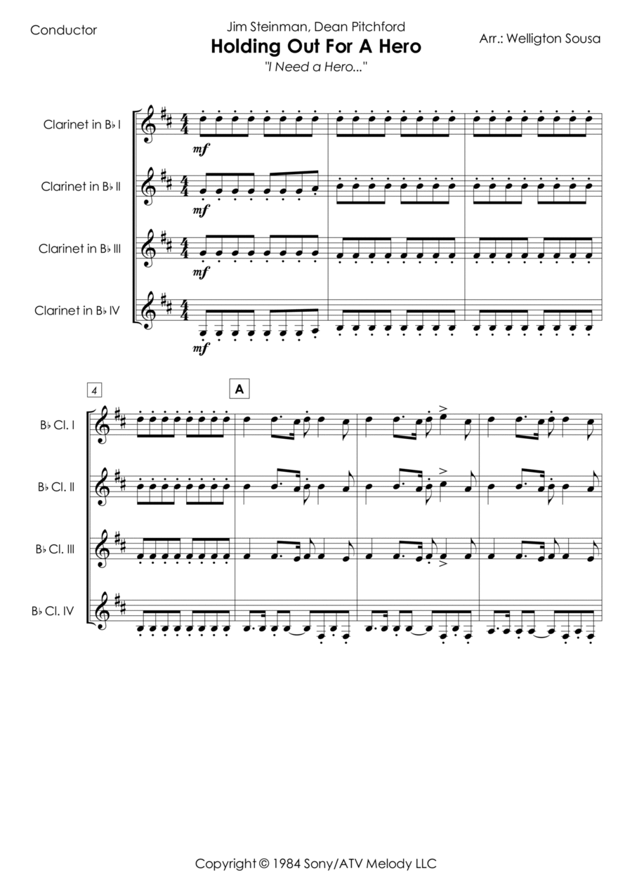 Holding Out For A Hero Holding Out For A Hero Woodwind Quartet scores gallery preview page 1