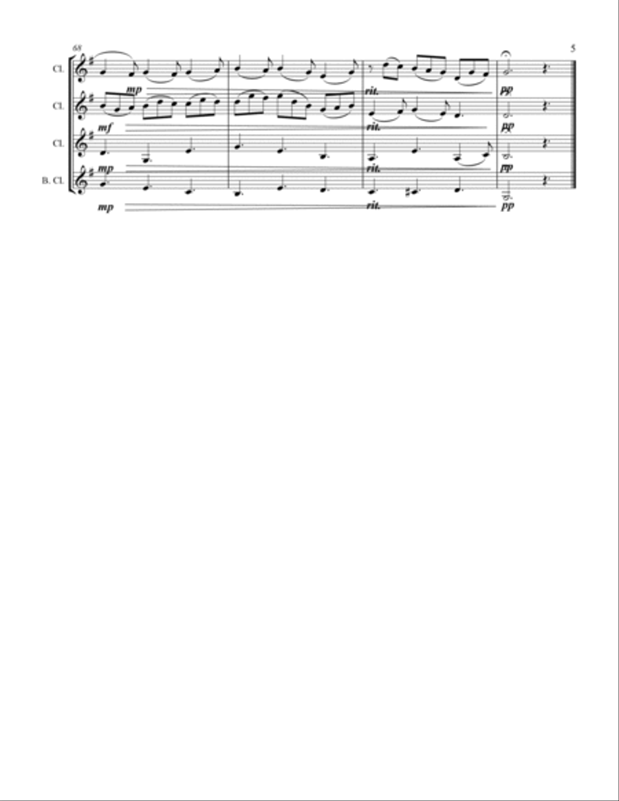 Bach - Jesu, Joy of Man’s Desiring (for Clarinet Quartet) Clarinet Quartet scores gallery preview page 6