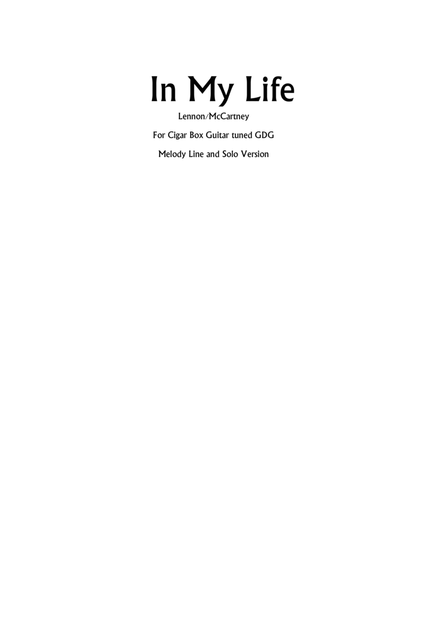 In My Life In My Life Guitar Tablature scores gallery preview page 1