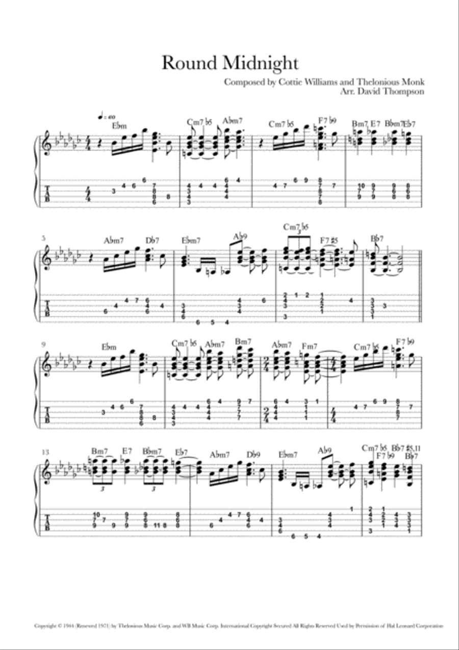 Round Midnight Small Ensemble scores gallery preview page 1