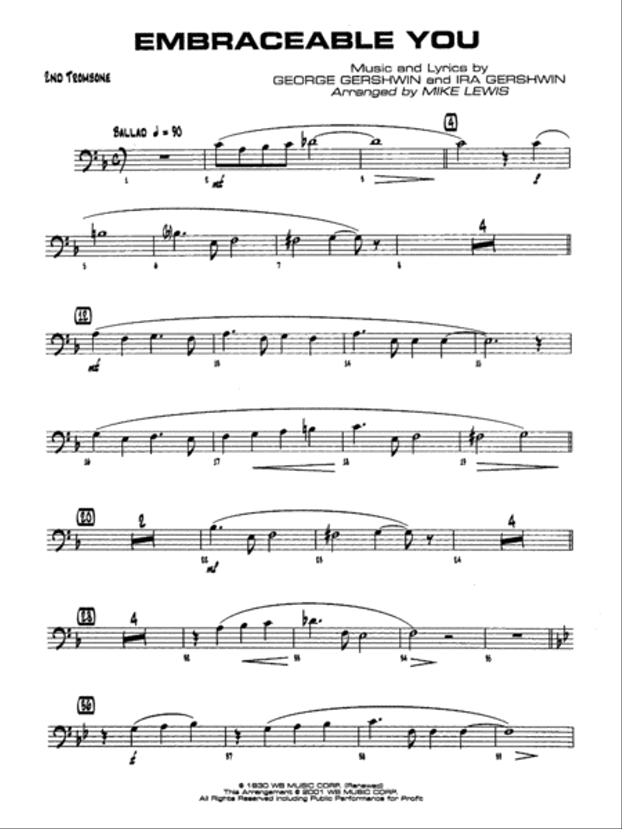 Embraceable You: 2nd Trombone Jazz Ensemble scores gallery preview page 1