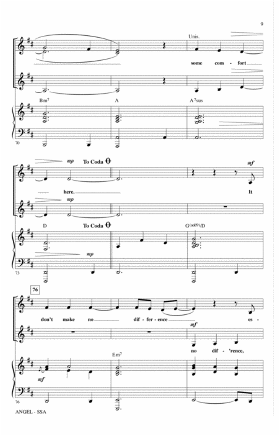 Angel (arr. Mark Brymer) SSA scores gallery preview page 8