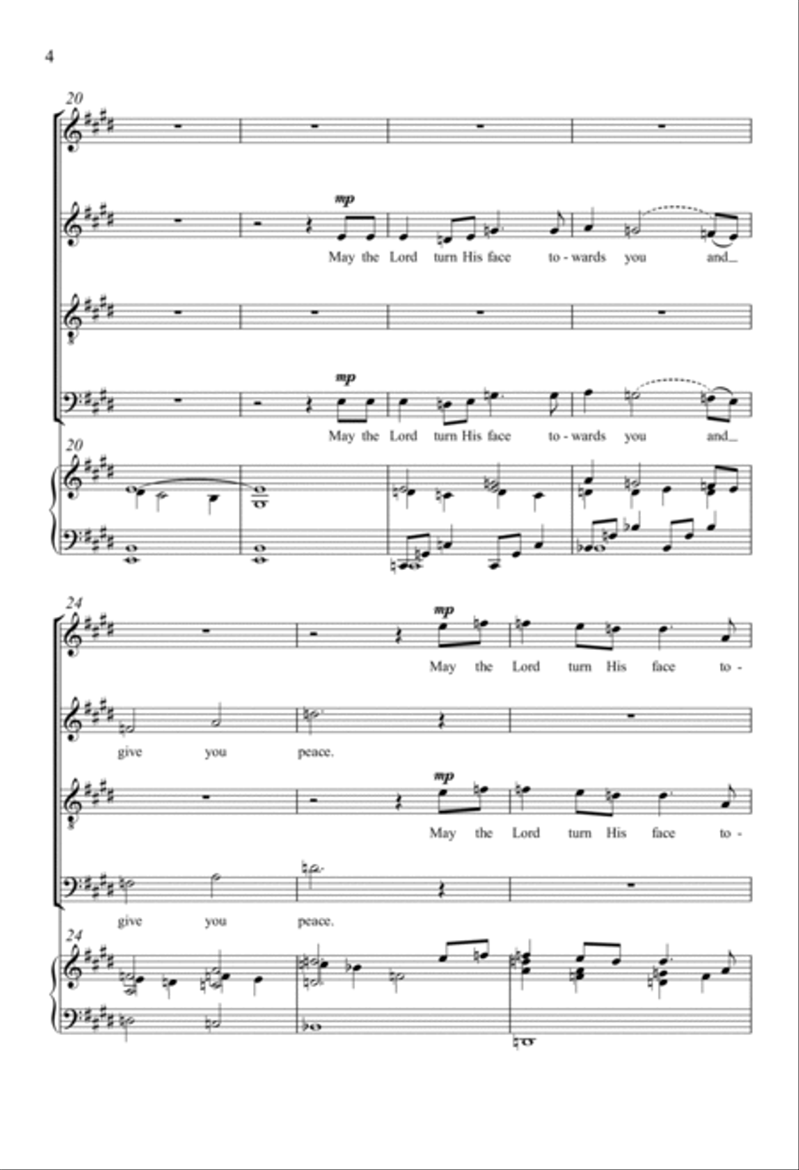 May The Lord Bless You And Keep You 4-Part scores gallery preview page 3