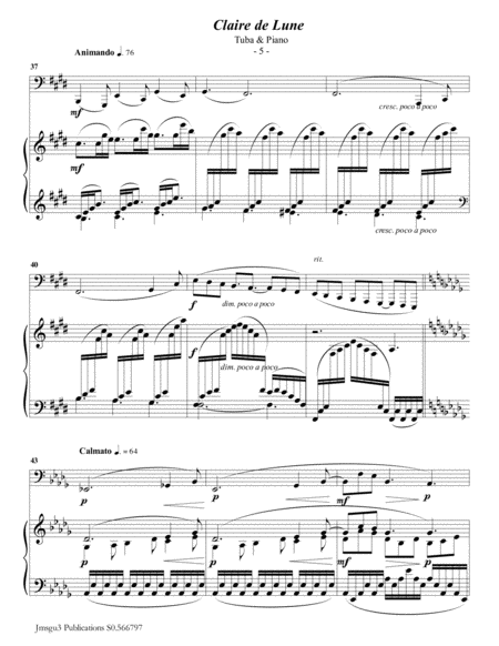 Debussy: Claire de Lune for Tuba & Piano image number null