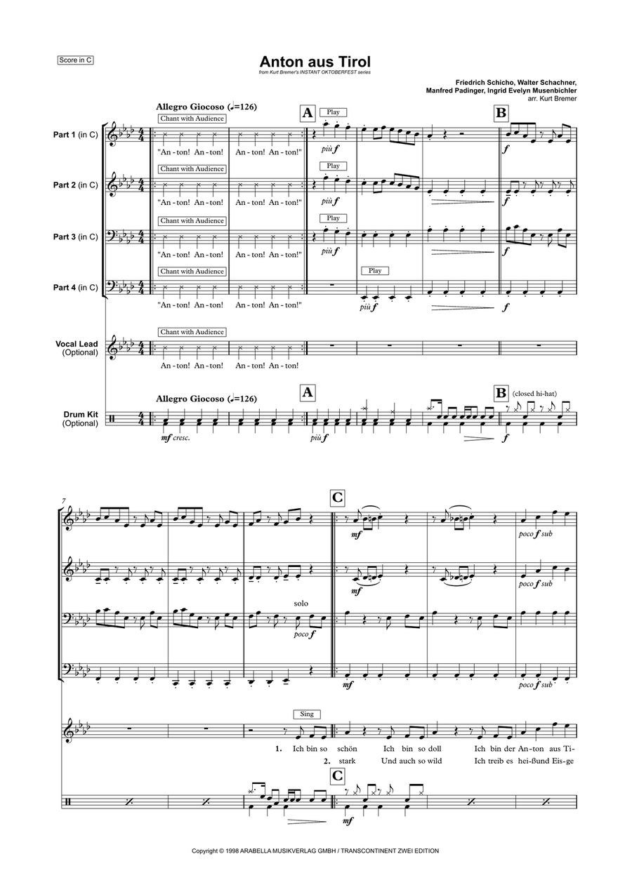 Der Anton Aus Tirol Small Ensemble scores gallery preview page 6