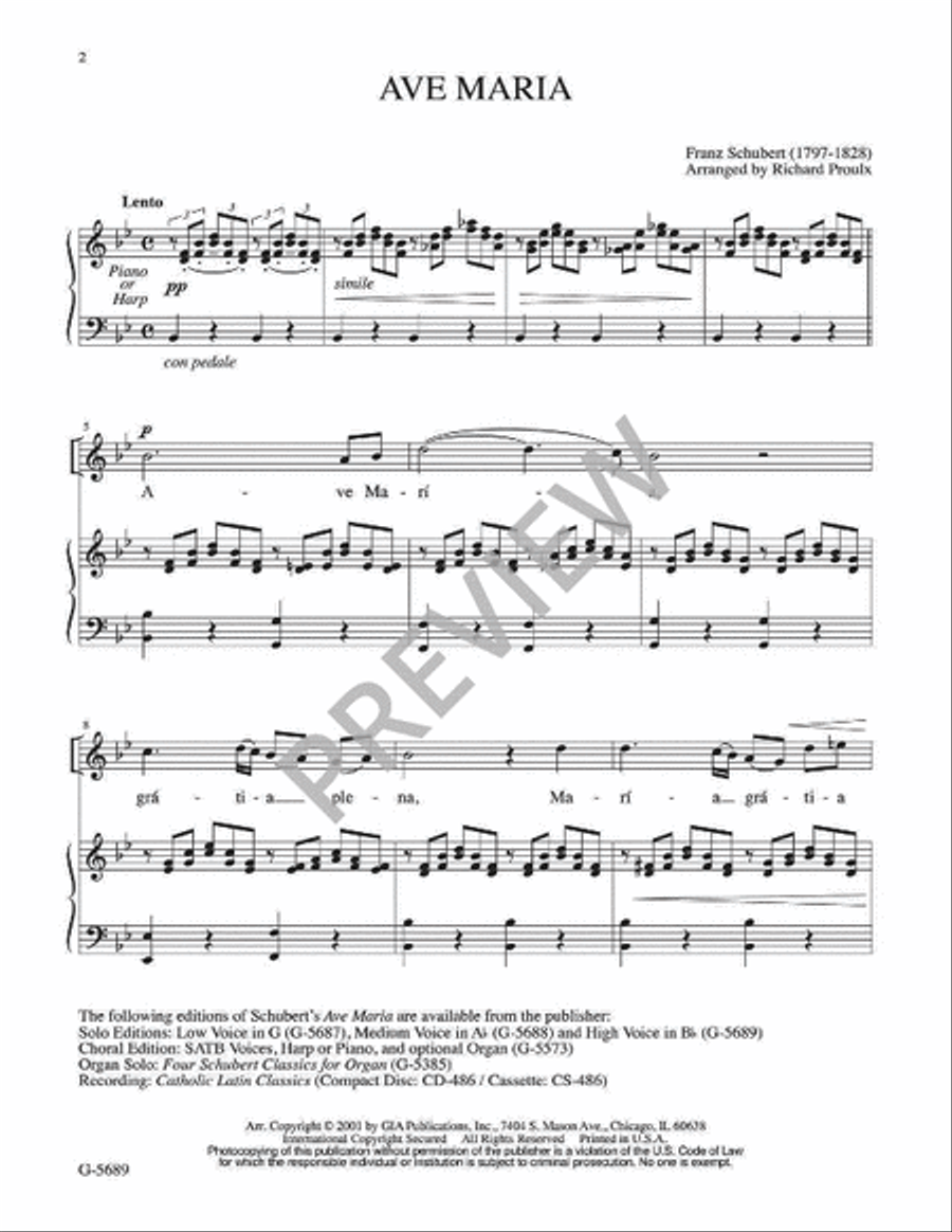 Ave Maria - High Key edition Voice Solo scores gallery preview page 3
