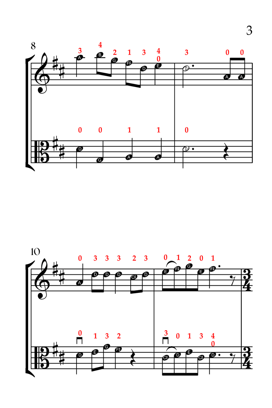 The Twelve Days of Christmas (VIOLIN AND VIOLA - EASY LEVEL) String Duet scores gallery preview page 4