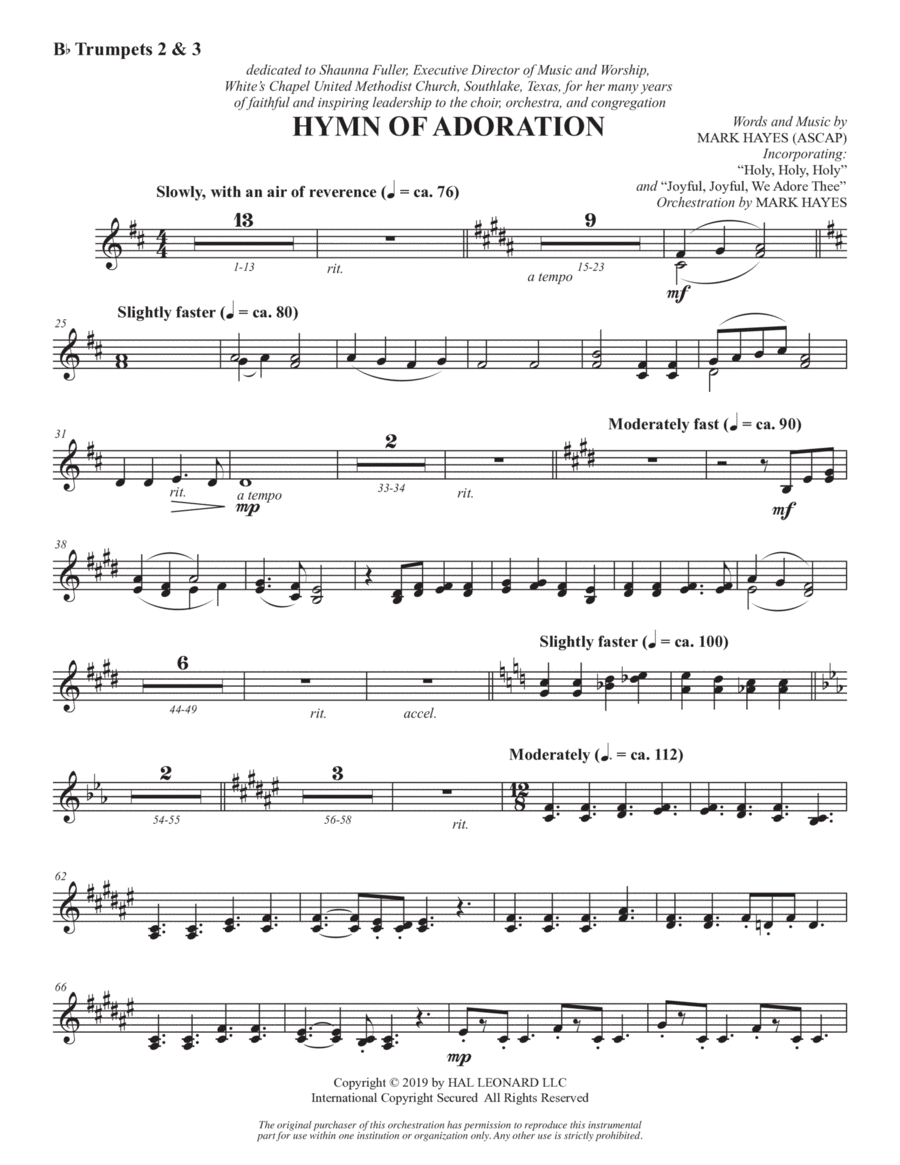 Hymn of Adoration - Bb Trumpet 2,3
