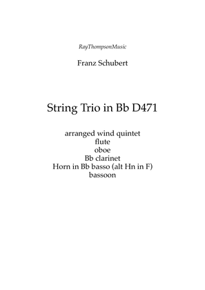 Book cover for Schubert: String Trio in Bb D471 (Mvt.I) - wind quintet