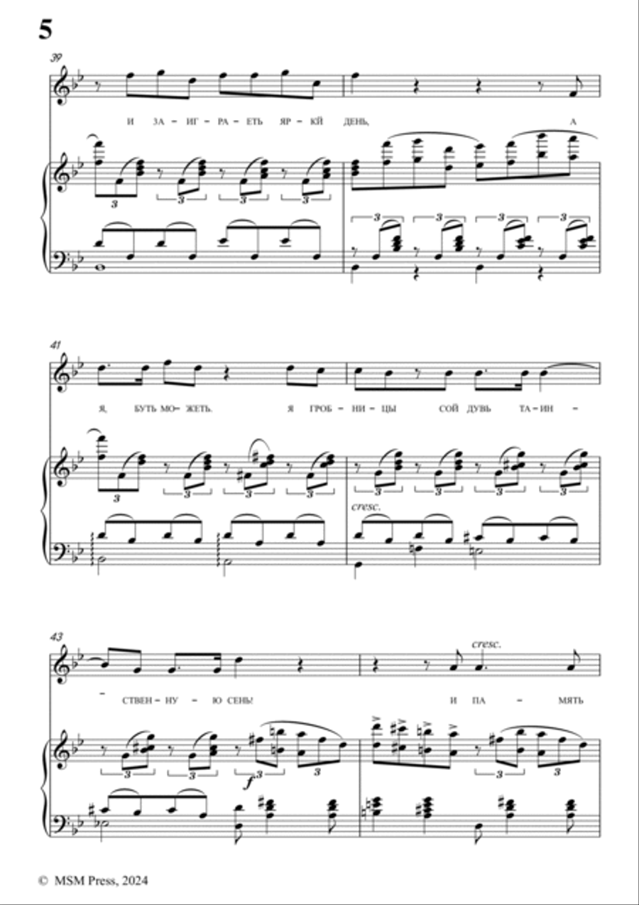 Tchaikovsky-Lenski's Aria,from 'Eugene Onegin,Op.24',Op.24,in g minor Voice Solo scores gallery preview page 6