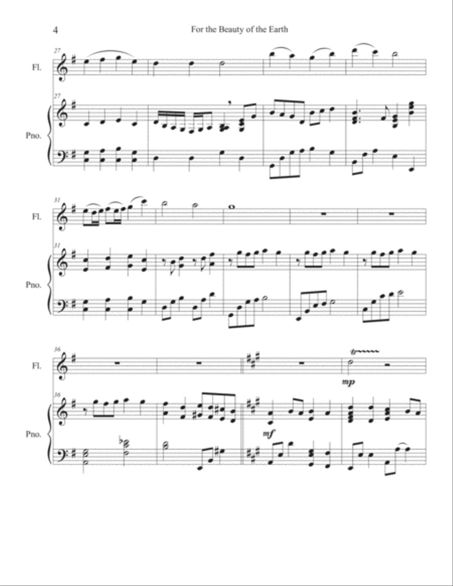 For the Beauty of the Earth - Flute Flute Solo scores gallery preview page 4