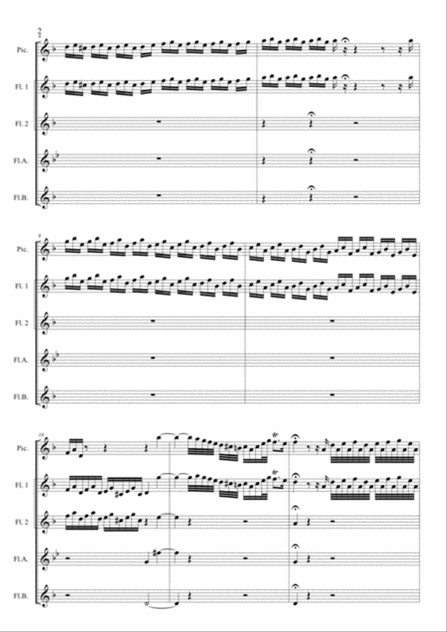Toccata and Fugue in D minor - Flute Choir Flute Choir scores gallery preview page 2