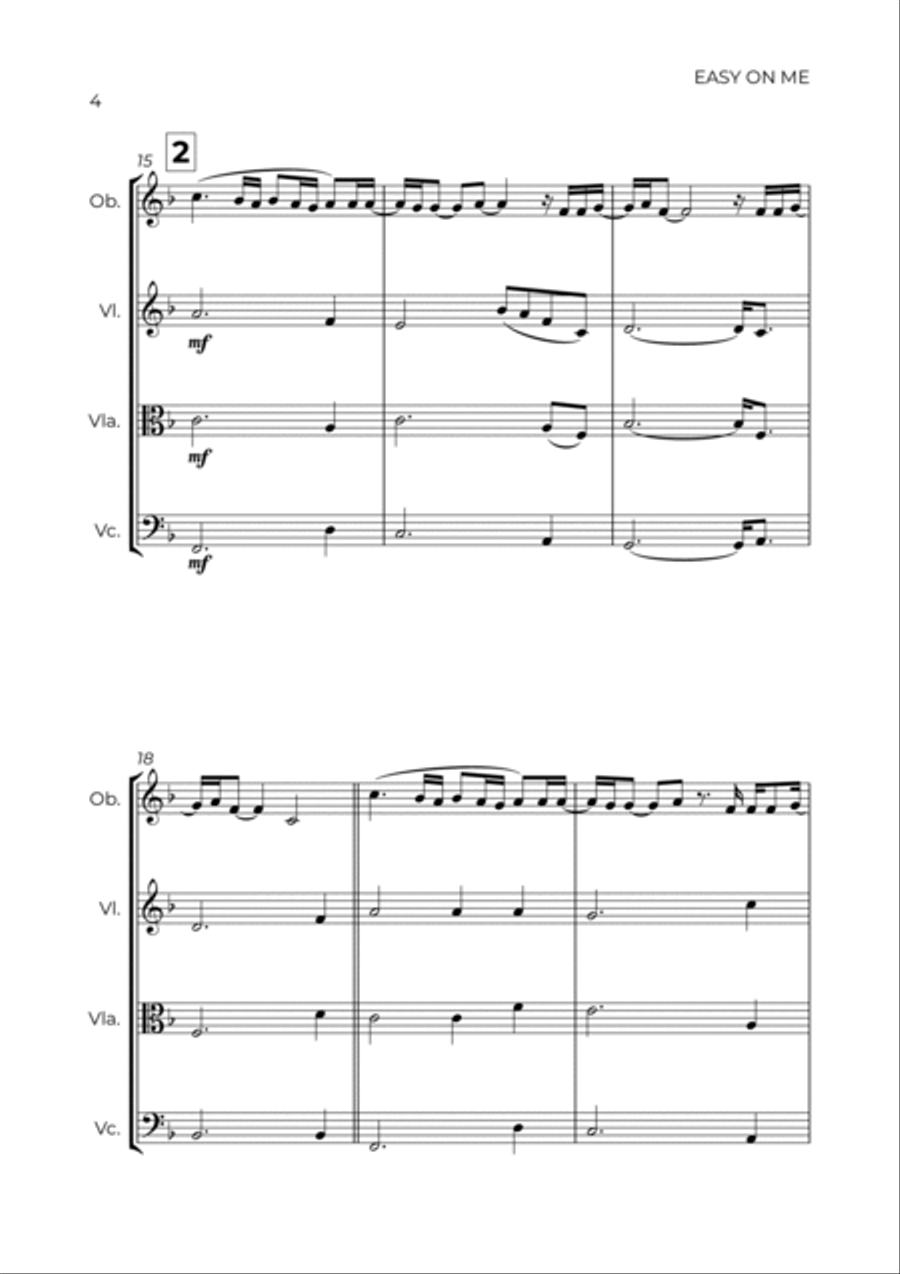 Easy On Me Oboe scores gallery preview page 4