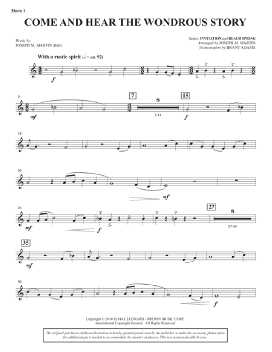 Sacred Places - F Horn 1 Choir scores gallery preview page 4