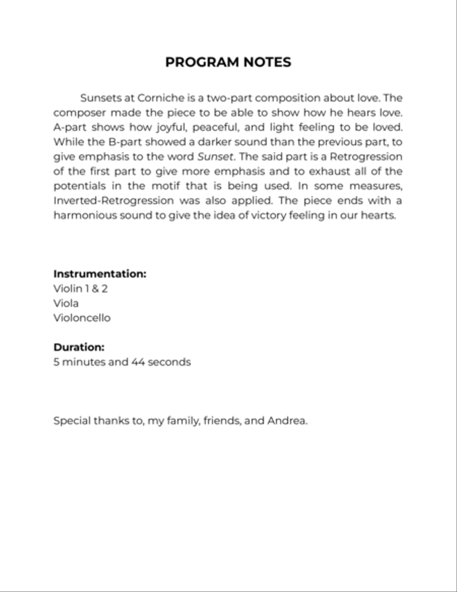 Sunsets at Corniche String Quartet scores gallery preview page 2