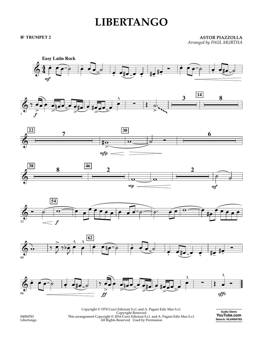 Libertango - Bb Trumpet 2 Concert Band scores gallery preview page 1