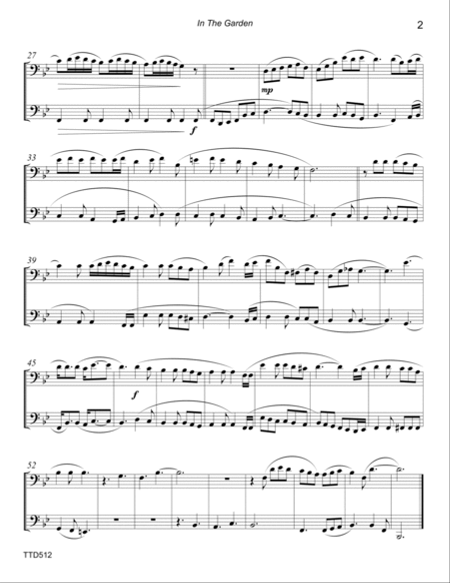 IN THE GARDEN - TROMBONE & TUBA DUET (unaccompanied) Brass Duet scores gallery preview page 2