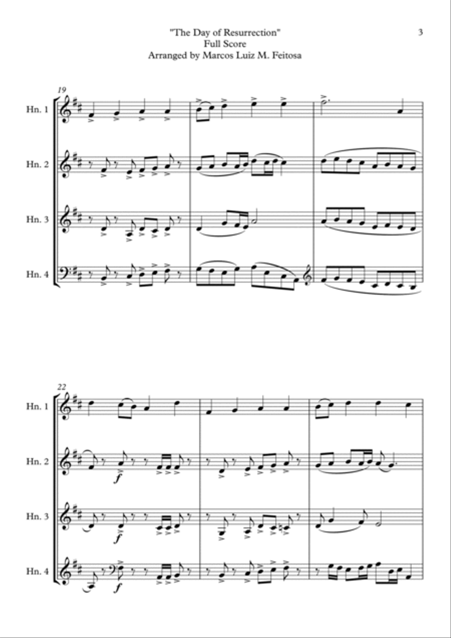 ELLACOMBE (The Day of Resurrection) - Horn in F Quartet French Horn Quartet scores gallery preview page 5