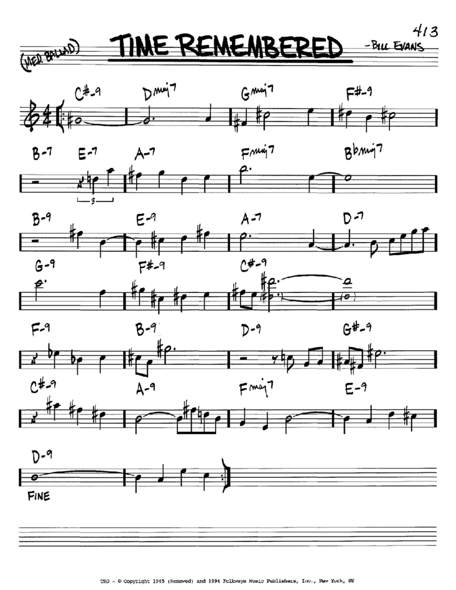 Time Remembered B-Flat Instrument scores gallery preview page 1