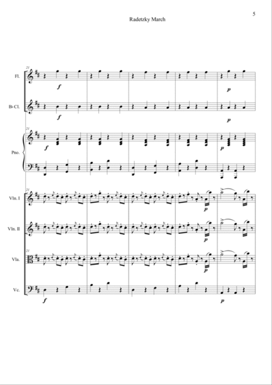 Radetzky Marsch Radetzky Marsch Orchestra scores gallery preview page 5