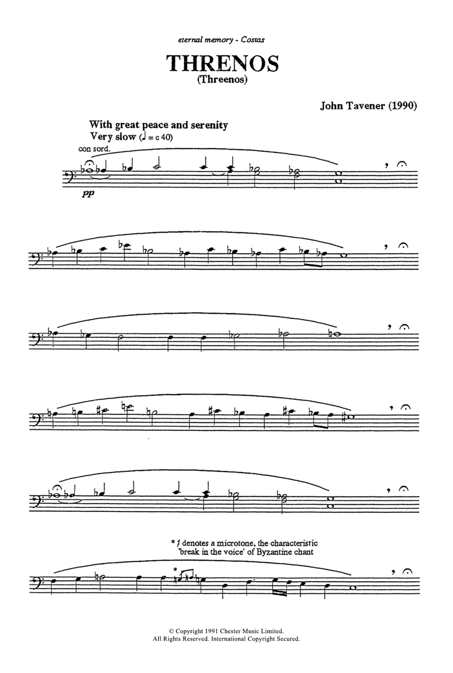 Thrinos Thrinos Cello Solo scores gallery preview page 1