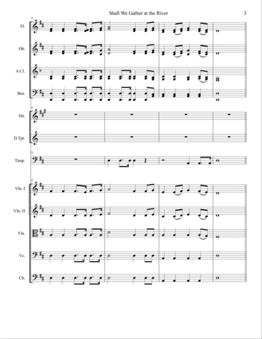 Shall We Gather at the River Full Orchestra scores gallery preview page 5