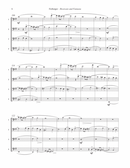 Ricercare and Fantasia for Euphonium Quartet